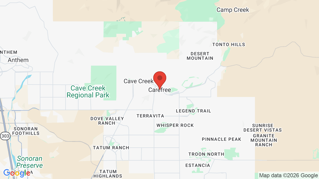 Map of Carefree, AZ — Chloe's Corner Pet Sitting service area