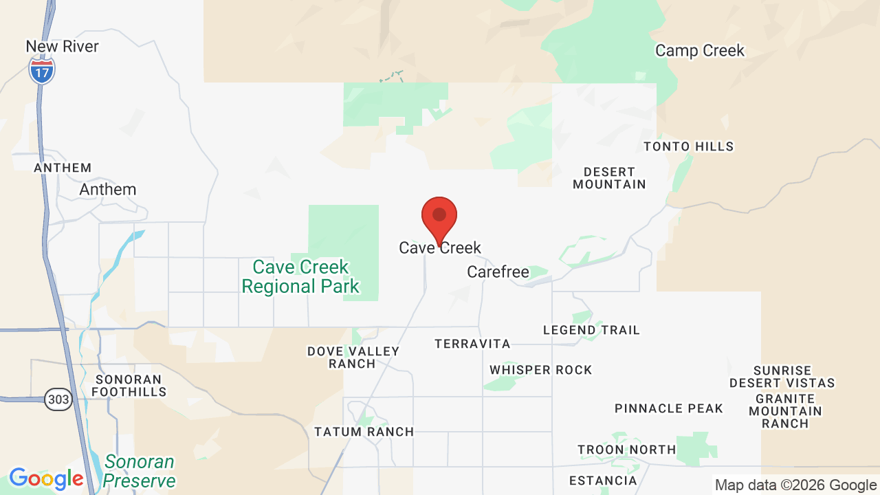 Map of Cave Creek, AZ — Chloe's Corner Pet Sitting service area
