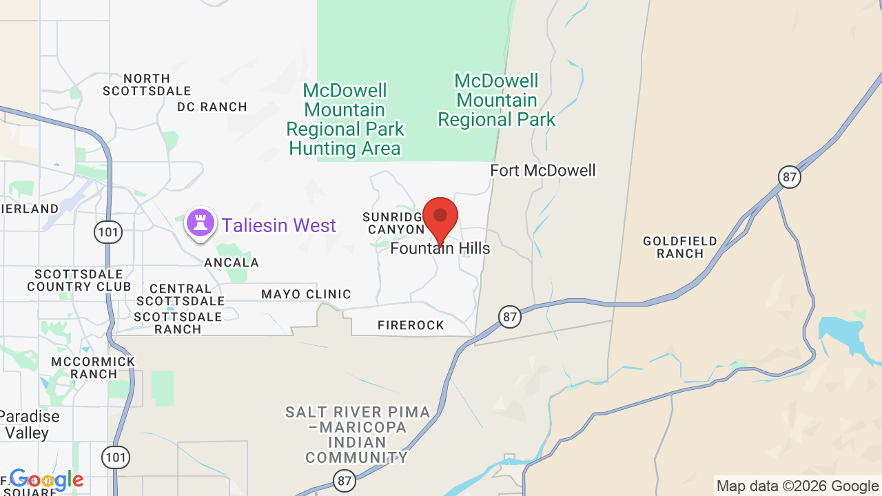 Map of Fountain Hills, AZ — Chloe's Corner Pet Sitting service area