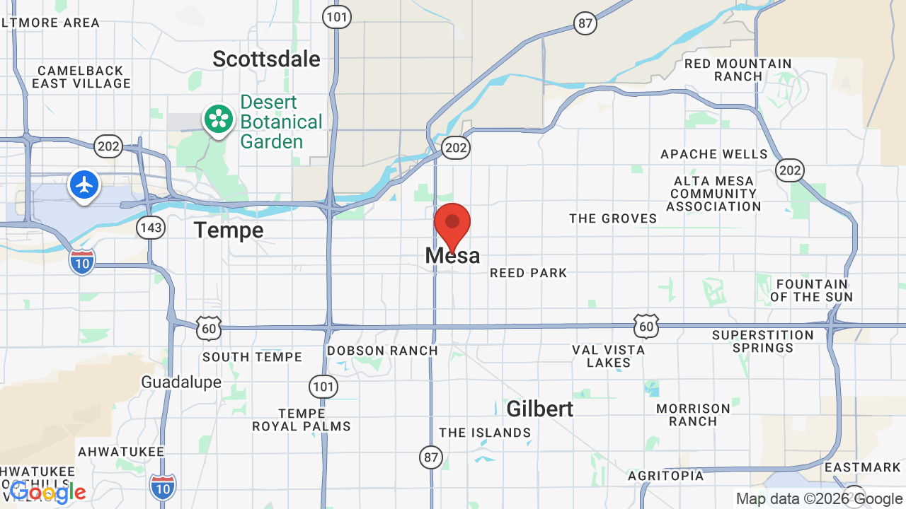 Map of Mesa, AZ — Chloe's Corner Pet Sitting service area