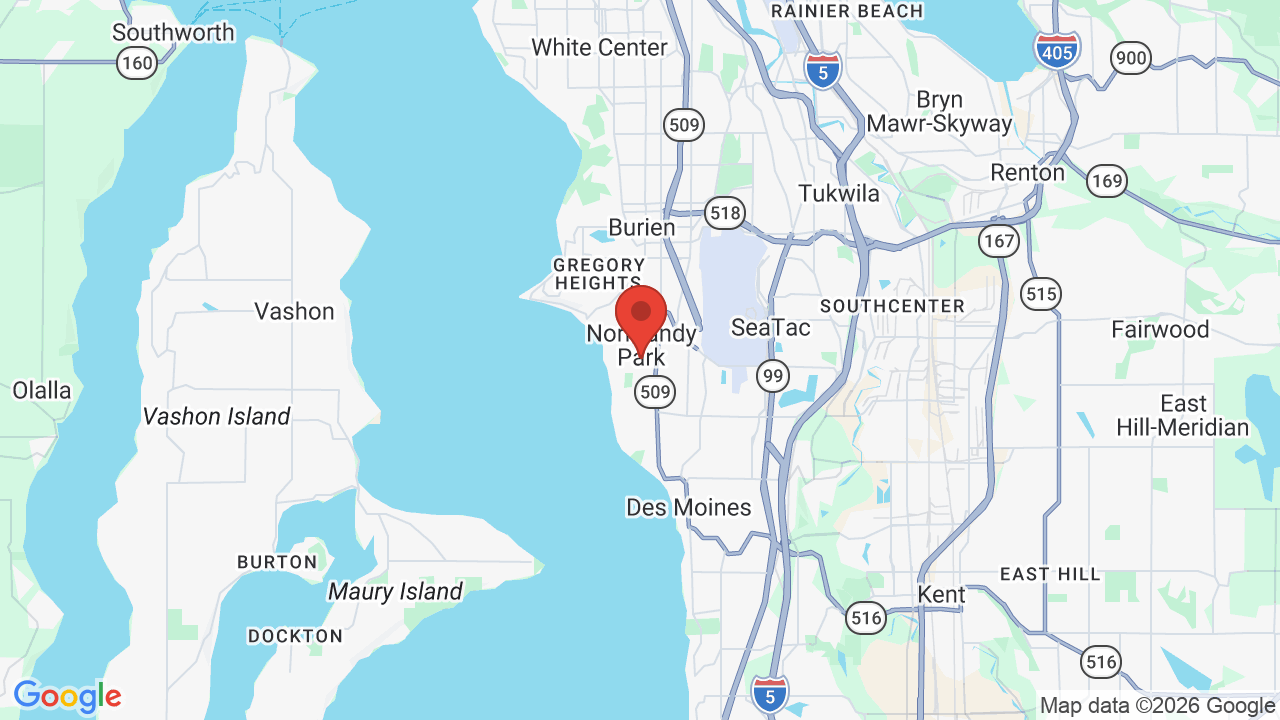 Map of Normandy Park, WA — A1 & Son Appliance Repair service area