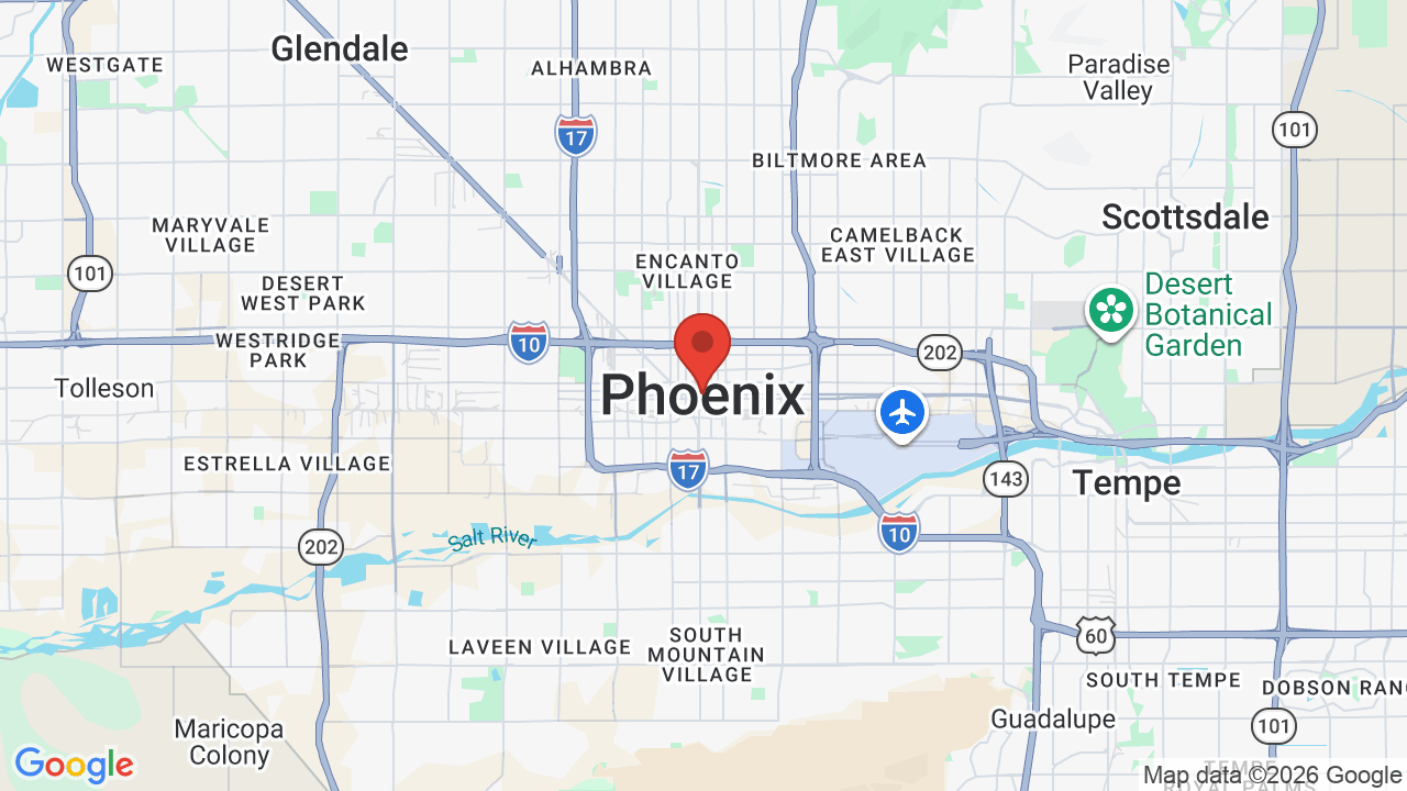 Map of Phoenix, AZ — Chloe's Corner Pet Sitting service area