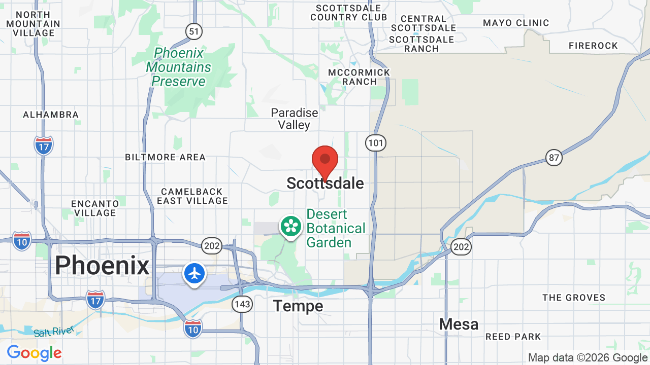 Map of Scottsdale, AZ — Chloe's Corner Pet Sitting service area