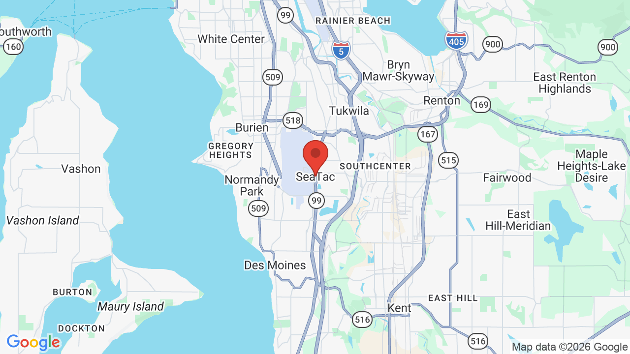 Map of SeaTac, WA — A1 & Son Appliance Repair service area