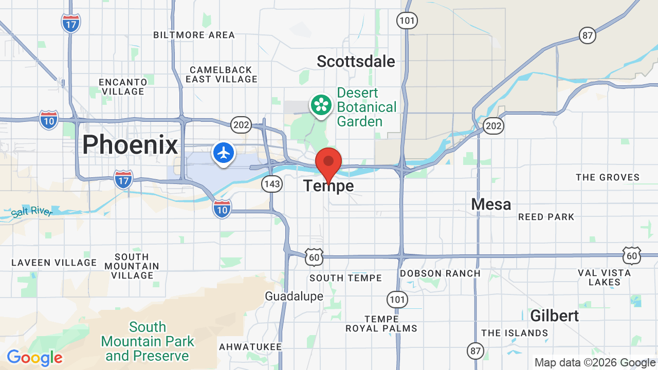 Map of Tempe, AZ — Chloe's Corner Pet Sitting service area