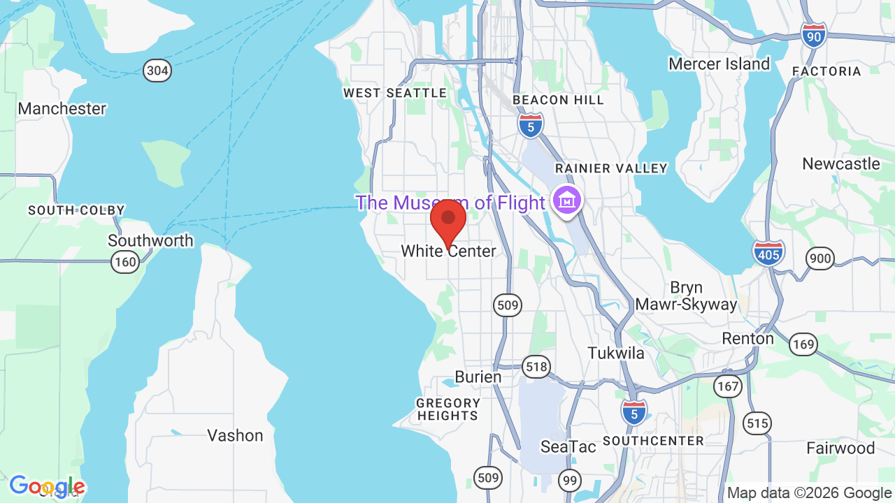 Map of White Center, WA — A1 & Son Appliance Repair service area